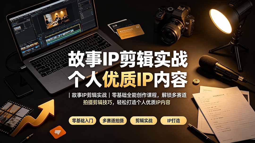 故事IP剪辑实战|零基础全能创作课程,解锁多赛道拍摄剪辑技巧,轻松打造个人优质IP内容-轻创终点站