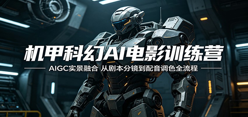 机甲科幻AI电影训练营：AIGC实景融合，从剧本分镜到配音调色全流程-轻创终点站