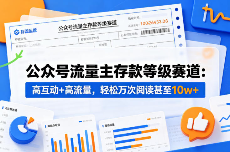 公众号流量主之存款等级赛道，高互动+高流量，轻松达到万次阅读，甚至10w+-轻创终点站