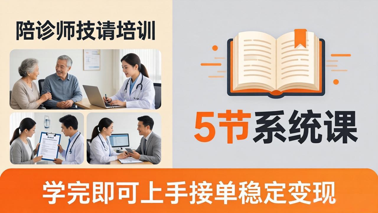 想做陪诊师不知从何下手？5节系统课教你掌握核心技能，学完即可上手接单稳定变现-轻创终点站