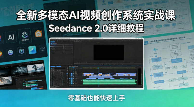 全新多模态AI视频创作系统实战课，Seedance 2.0详细教程，零基础也能快速上手-轻创终点站