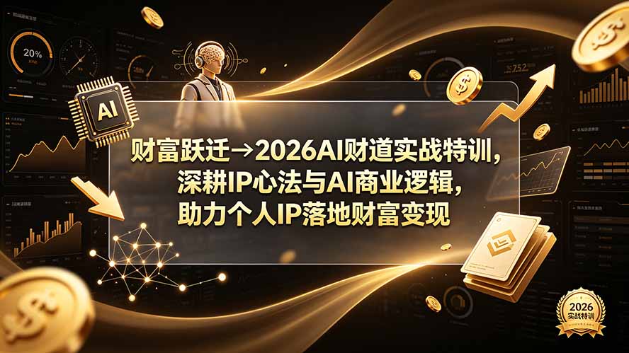 财富跃迁→2026AI财道实战特训，深耕IP心法与AI商业逻辑，助力个人IP落地财富变现-轻创终点站