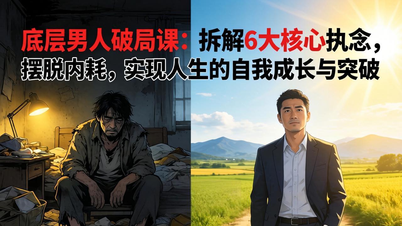 付费文章:底层男人破局课:拆解 6 大核心执念,摆脱内耗,实现人生的自我成长与突破-轻创终点站