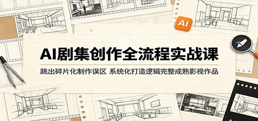AI剧集创作全流程实战课：跳出碎片化制作误区，系统化打造逻辑完整成熟影视作品-轻创终点站