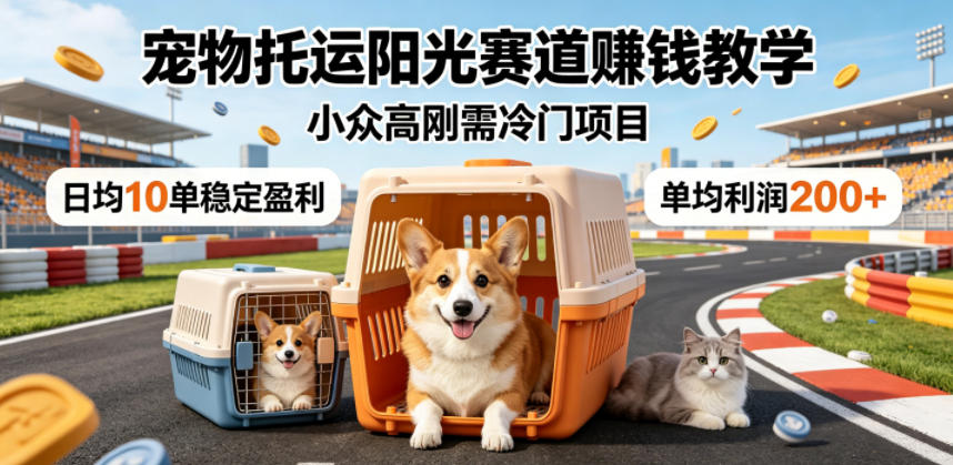 宠物托运阳光赛道賺钱教学,小众高刚需冷门项目,日均10单稳定盈利,单均利润200+-轻创终点站