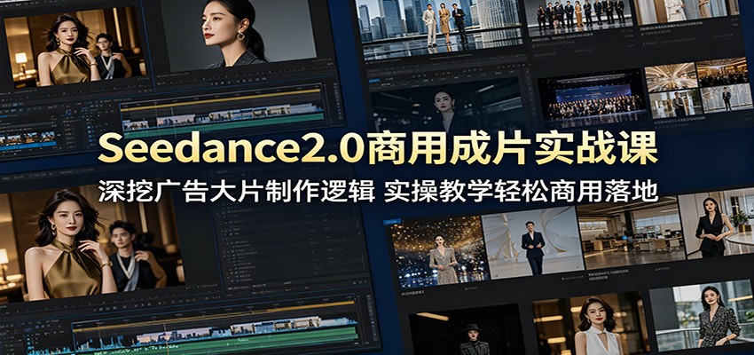 Seedance2.0商用成片实战课：深挖广告大片制作逻辑，实操教学轻松商用落地-轻创终点站
