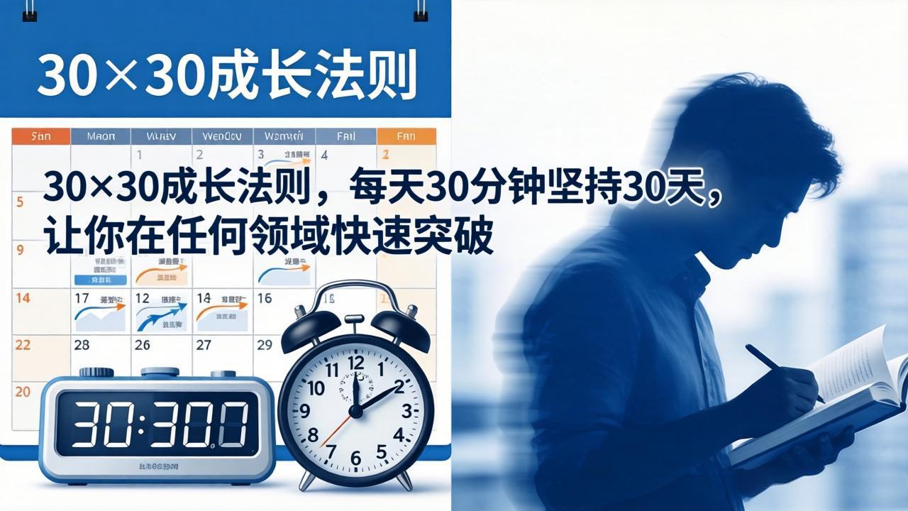 付费文章：30×30成长法则，每天30分钟坚持30天，让你在任何领域快速突破-轻创终点站