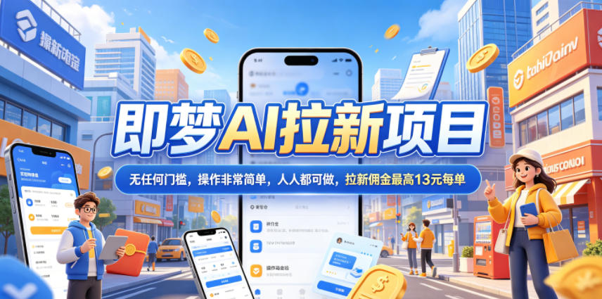 2026年即梦AI拉新项目最新玩法,无任何门槛,操作非常简单,人人都可做,拉新佣金最高13米每单(更新6月24日)-轻创终点站