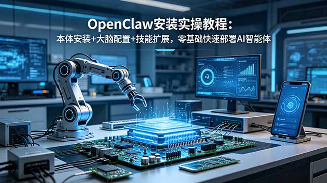 OpenClaw安装实操教程:本体安装+大脑配置+技能扩展,零基础快速部署AI智能体-轻创终点站