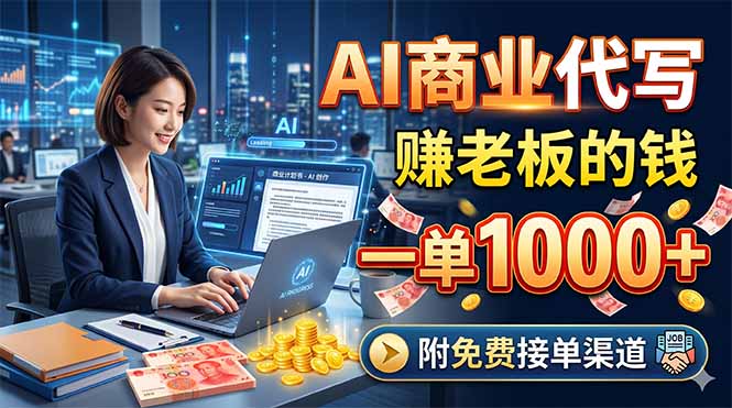 AI商业代写，赚老板的钱，一单1000+，附免费接单渠道-轻创终点站
