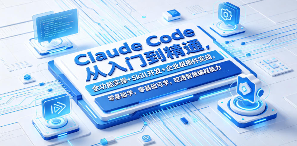 Claude Code从入门到精通，全功能实操+Skill开发+企业级插件实战，零基础可学，吃透智能编程全能力-轻创终点站