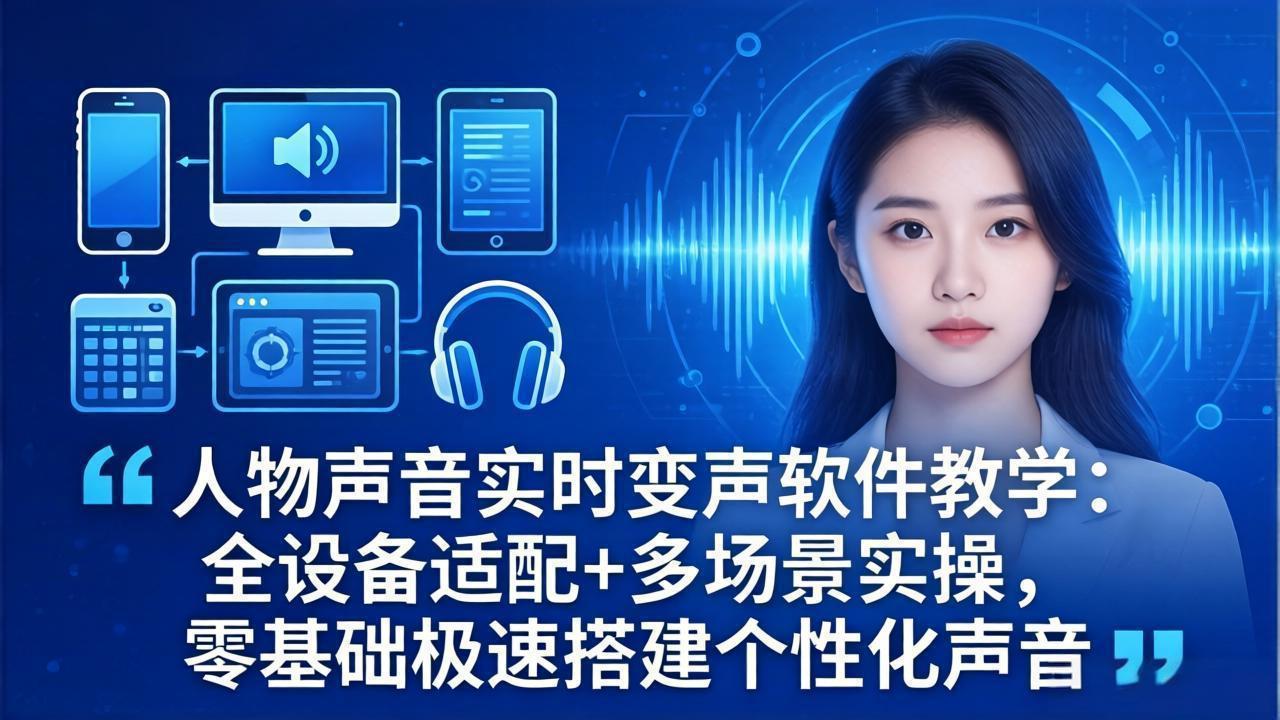 人物声音实时变声软件教学：全设备适配+多场景实操，零基础极速搭建个性化声音-轻创终点站