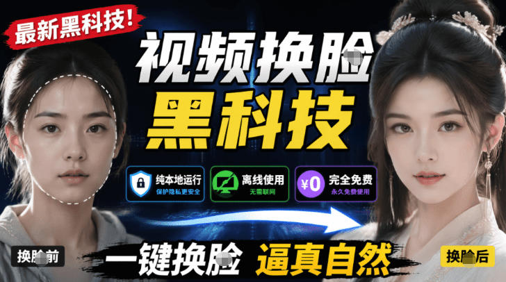 AI人工智能如此夸张？一键视频换Lian黑科技，纯本地离线运行，本地视频换Lian娱乐工具，AI FaceSwap-轻创终点站