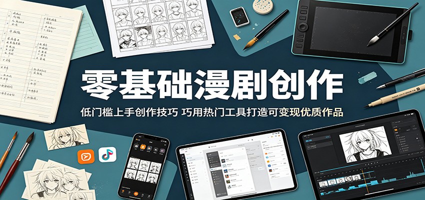零基础漫剧创作：低门槛上手创作技巧，巧用热门工具打造可变现优质作品-轻创终点站