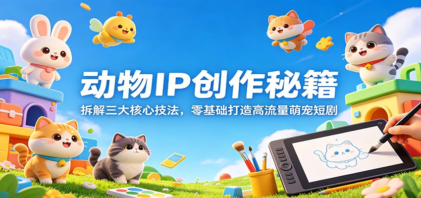 动物IP创作秘籍：拆解三大核心技法，零基础打造高流量萌宠短剧-轻创终点站