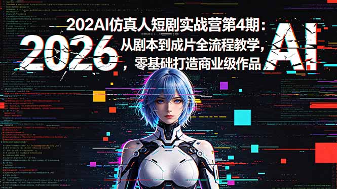 2026AI仿真人短剧实战营第4期：从剧本到成片全流程教学，零基础打造商业级作品-轻创终点站