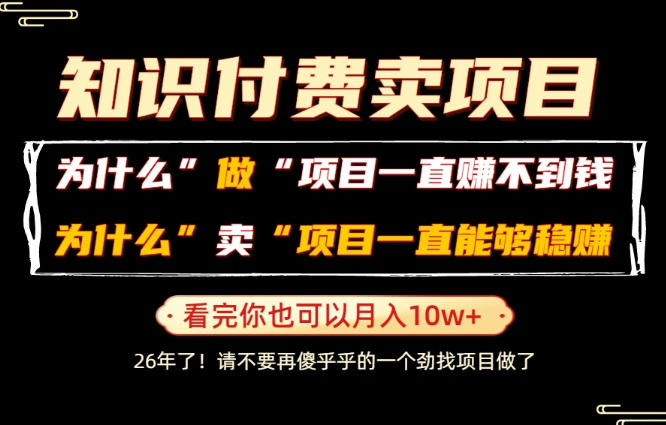 普通人为什么能够靠卖项目轻松月入10W+，而做项目却容易成炮灰，卖项目为什么能够稳賺不赔？【揭秘】-轻创终点站