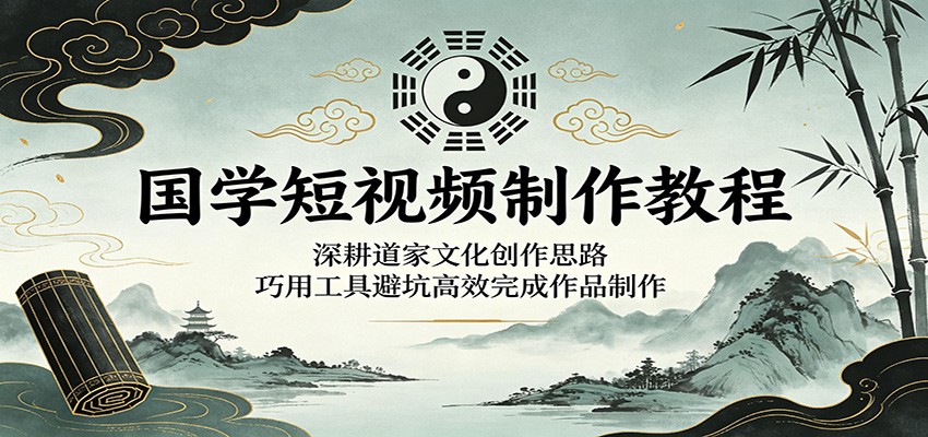国学短视频制作教程：深耕道家文化创作思路，巧用工具避坑高效完成作品制作-轻创终点站