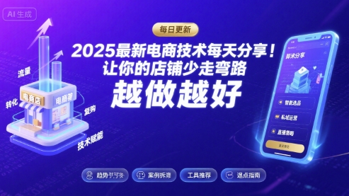 2026最新电商技术每天分享，让你的店铺少走弯路，越做越好(更新26年04月)-轻创终点站