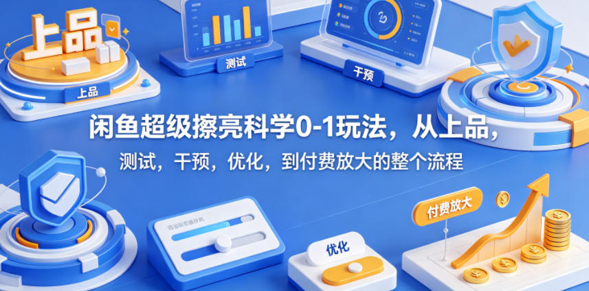 闲鱼超级擦亮科学0-1玩法，从上品，测试，干预，优化，到付费放大的整个流程-轻创终点站