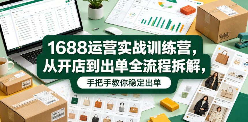 1688运营实战训练营,从开店到出单全流程拆解,手把手教你稳定出单(更新0620)-轻创终点站