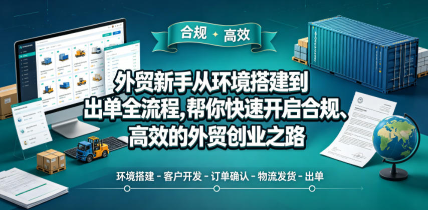 外贸新手从环境搭建到出单全流程,帮你快速开启合规、高效的外贸创业之路-轻创终点站