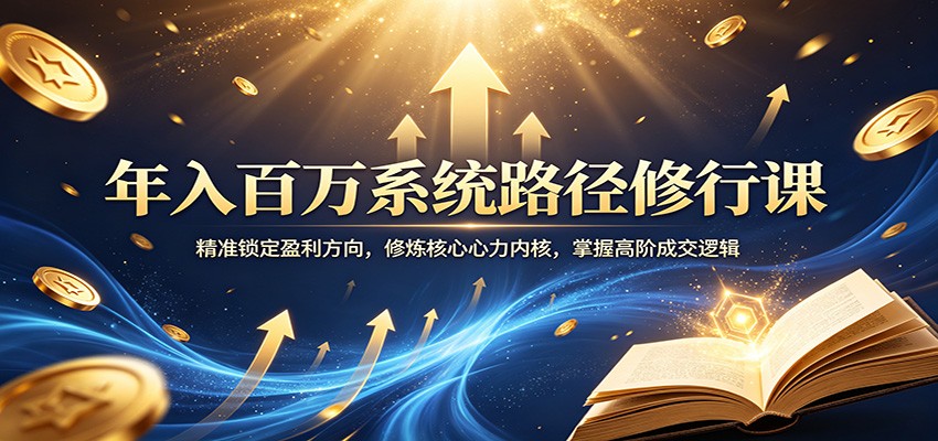 年入百万系统路径修行课：精准锁定盈利方向，修炼核心心力内核，掌握高阶成交逻辑-轻创终点站