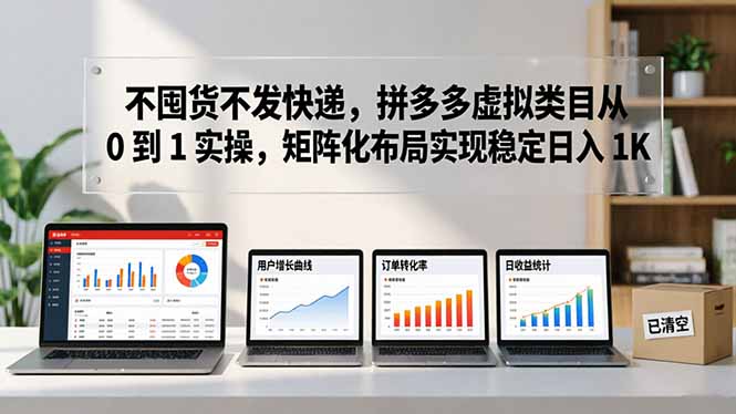 不囤货不发快递，拼多多虚拟类目从 0 到 1 实操，矩阵化布局实现稳定日入 1K-轻创终点站