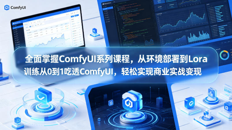 全面掌握ComfyUI系列课程，从环境部署到Lora训练从0到1吃透ComfyUI，轻松实现商业实战变现-轻创终点站
