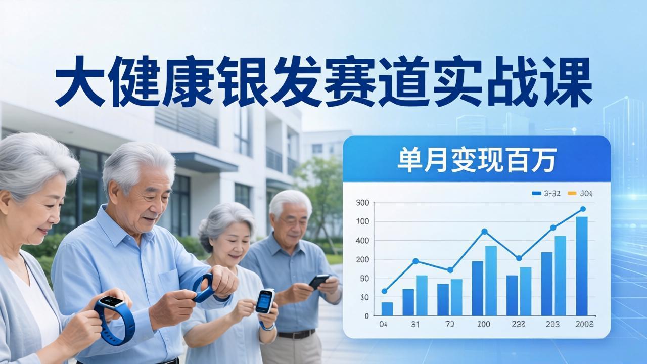 大健康银发赛道实战课：拆解视频号线索型 IP 单月变现百万逻辑，教你精准获客高效变现-轻创终点站