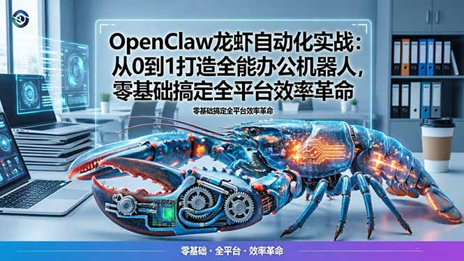 OpenClaw龙虾自动化实战：从0到1打造全能办公机器人，零基础搞定全平台效率革命-轻创终点站