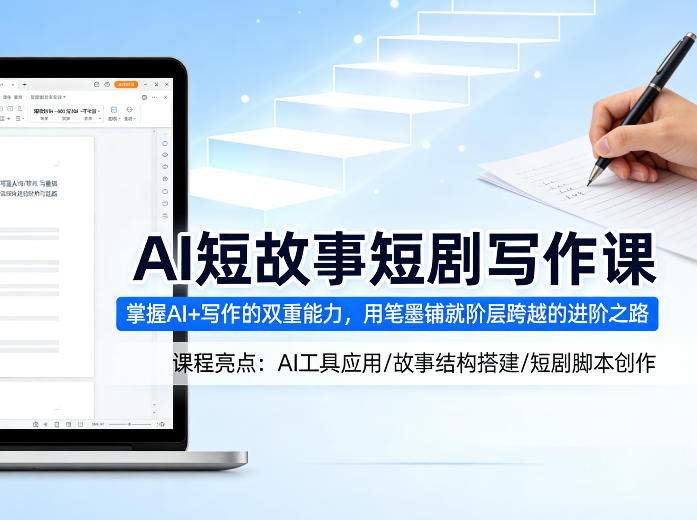 AI短故事短剧写作课,掌握AI+写作的双重能力,用笔墨铺就阶层跨越的进阶之路-轻创终点站