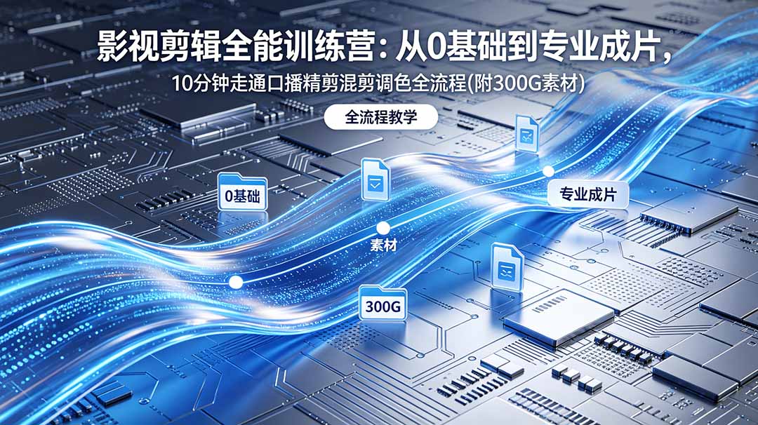 2026影视剪辑全能实战课｜0基础到专业成片，全流程教学，高清带300G素材-轻创终点站