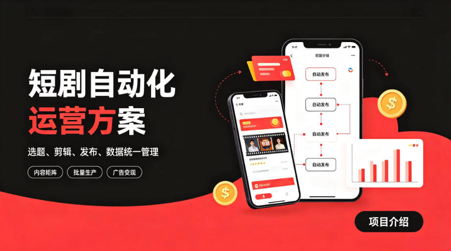 快手全自动短剧矩阵项目|自动化分发,流量持续变现【揭秘】-轻创终点站