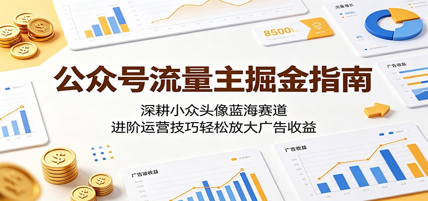 公众号流量主掘金指南:深耕小众头像蓝海赛道,进阶运营技巧轻松放大广告收益-轻创终点站