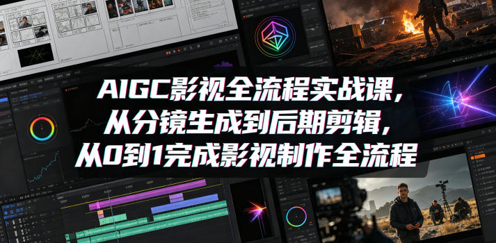 AIGC影视全流程实战课，从分镜生成到后期剪辑，从0到1完成影视制作全流程-轻创终点站