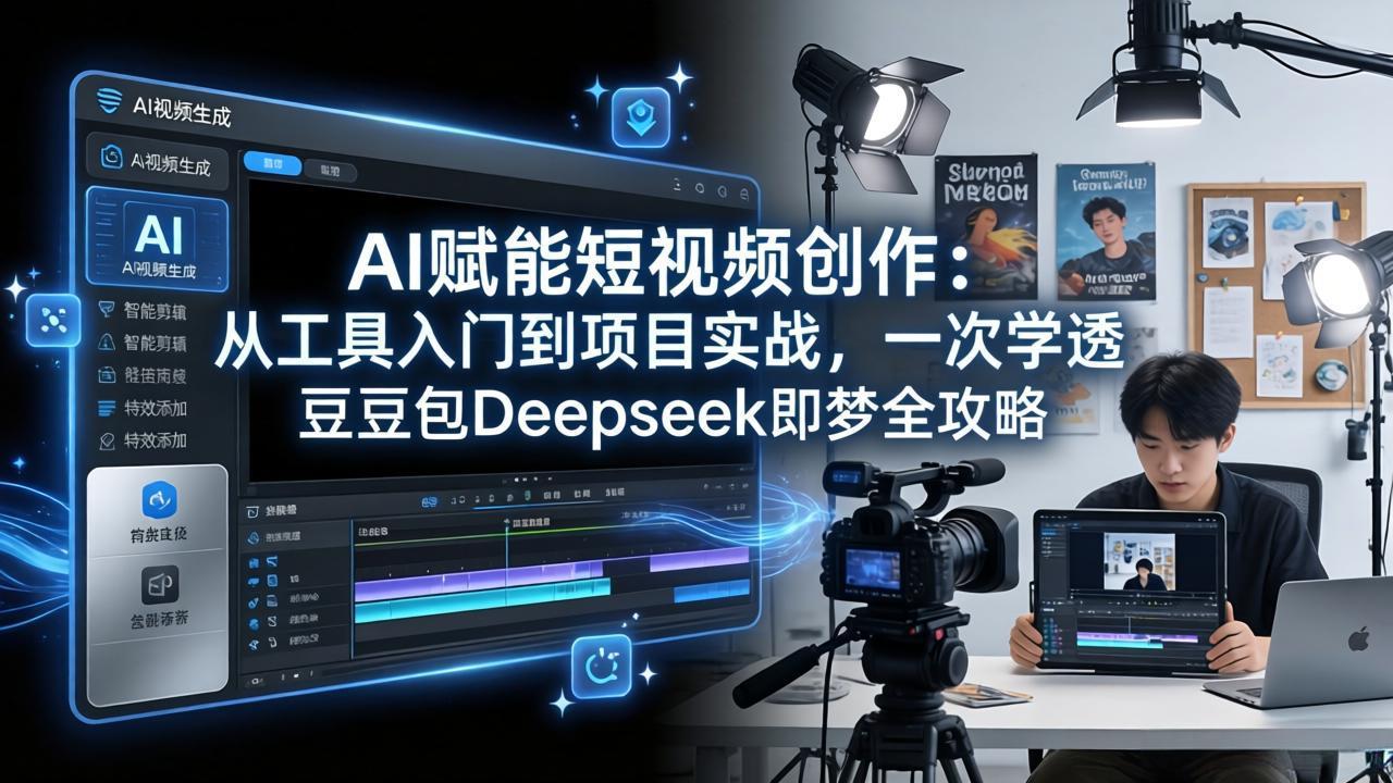 AI赋能短视频创作：从工具入门到项目实战，一次学透豆包Deepseek即梦全攻略-轻创终点站