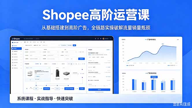 Shopee高阶运营课-2026年5月更新，从基础搭建到高阶广告，全链路实操破解流量销量瓶颈-轻创终点站