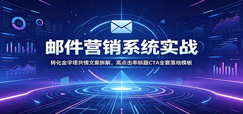 邮件营销系统实战：转化金字塔共情文案拆解，高点击率标题CTA全套落地模板-轻创终点站