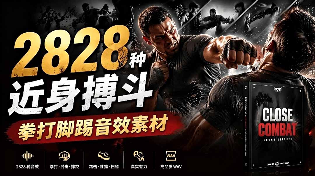 宝藏级别音效!2828种近身搏斗拳打脚踢音效素材,全部中文分类,免解压使用 Close Combat-轻创终点站
