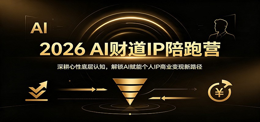 2026 AI财道IP陪跑营:深耕心性底层认知,解锁AI赋能个人IP商业变现新路径-轻创终点站
