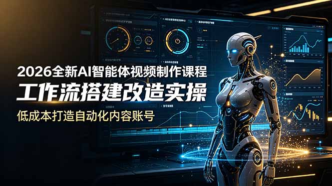 2026全新AI Codex智能体视频制作课程，工作流搭建改造实操，低成本打造自动化内容账号-轻创终点站