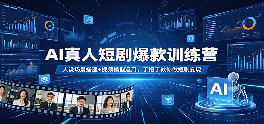 AI真人短剧爆款训练营：人设场景搭建+视频模型运用，手把手教你做短剧变现-轻创终点站