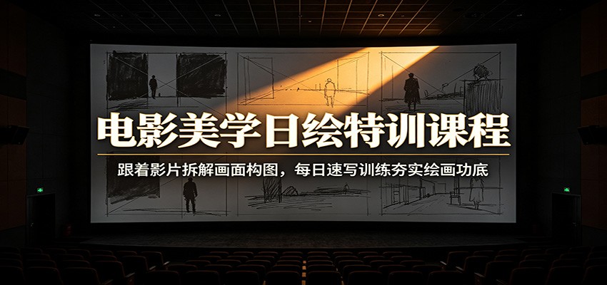 电影美学日绘特训课程:跟着影片拆解画面构图,每日速写训练夯实绘画功底-轻创终点站
