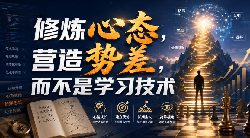 付费文章:修炼心态,营造势差,而不是学习技术-轻创终点站
