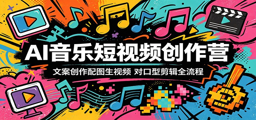 AI音乐短视频创作营：文案创作配图生视频，对口型剪辑全流程-轻创终点站