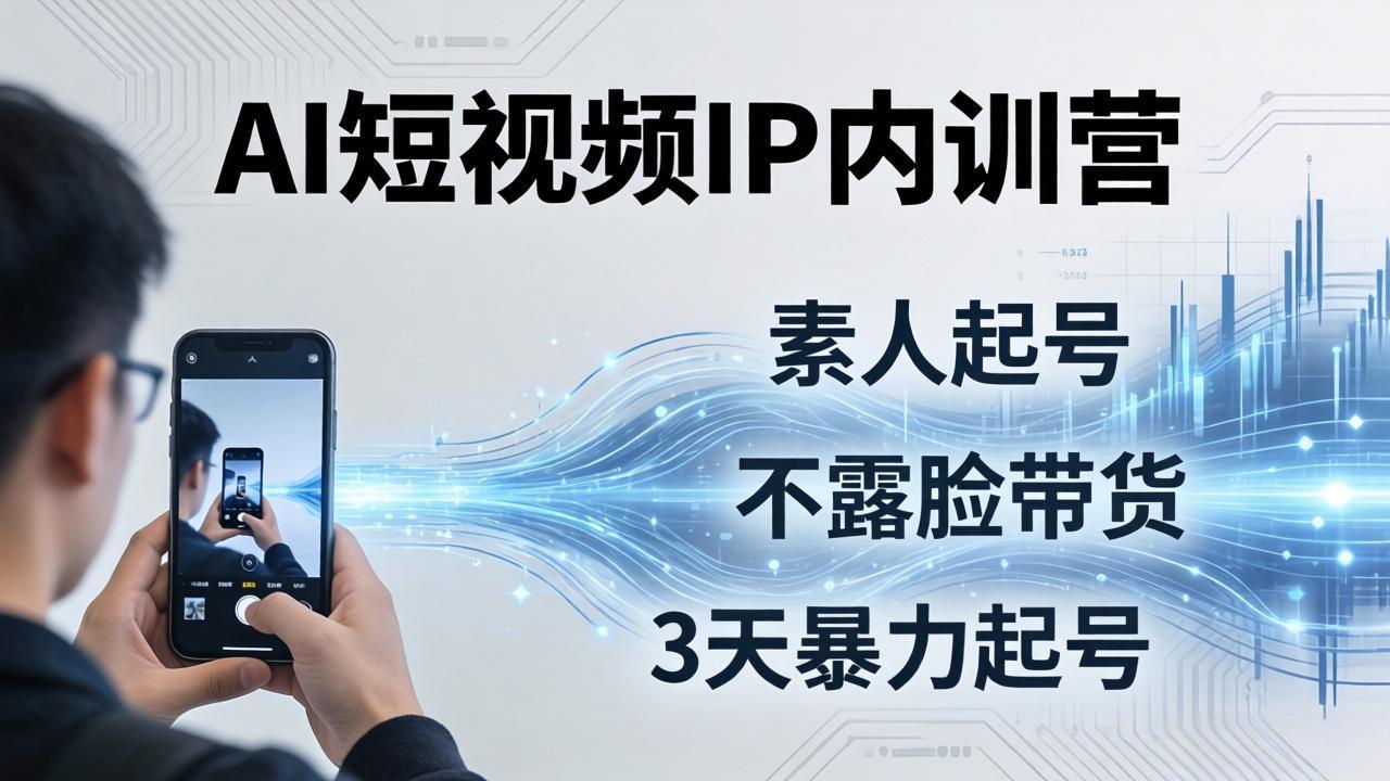 2026AI短视频IP内训营-更新:从素人起号到不露脸带货,3天暴力起号全流程拆解-轻创终点站