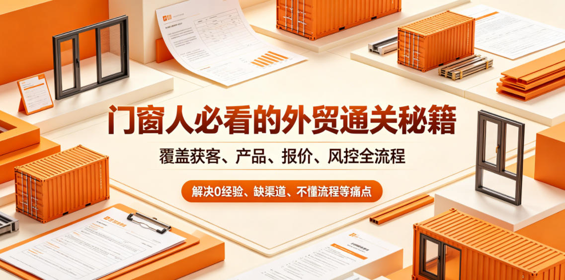 门窗人必看的外贸通关秘籍，块覆盖获客、产品、报价、风控全流程，解决0经验、缺渠道、不懂流程等痛点-轻创终点站