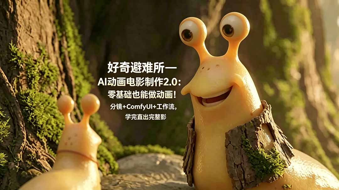好奇避难所—AI动画电影制作2.0:零基础也能做动画!分镜+ComfyUI+工作流,学完直出完整影片-轻创终点站