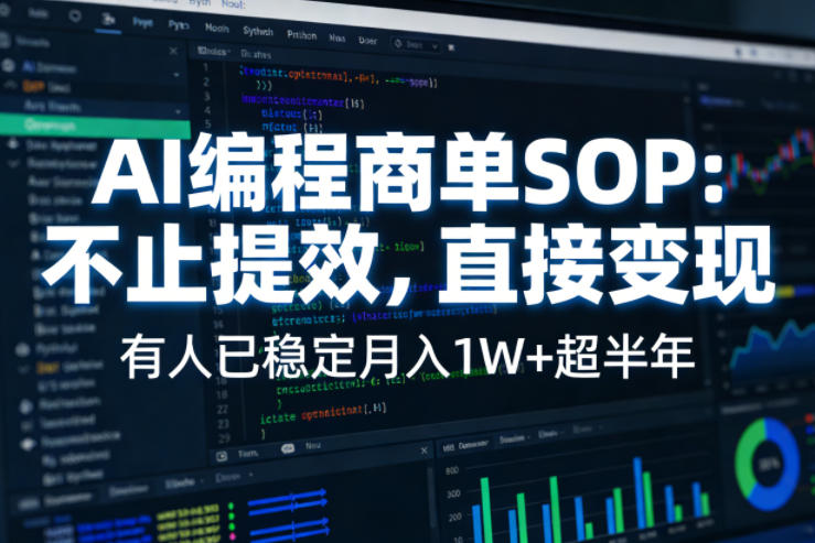 AI编程商单SOP，AI编程不能只给工作提效，还要直接变现，有人已经稳定月入1W+半年了-轻创终点站